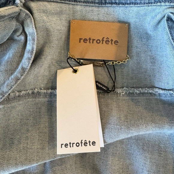 RETROFÊTE - NWT Willa Denim Button-Down Mini Dress Sz M - Picture 10 of 12